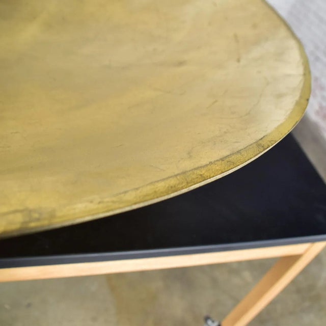 Vintage Objet d'Art Monumental 4 Foot Diameter Bowl Store Display Fiberglass Gold Leaf Footed For Sale - Image 11 of 13