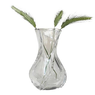 Baccarat Twist Glass Rib Vase For Sale