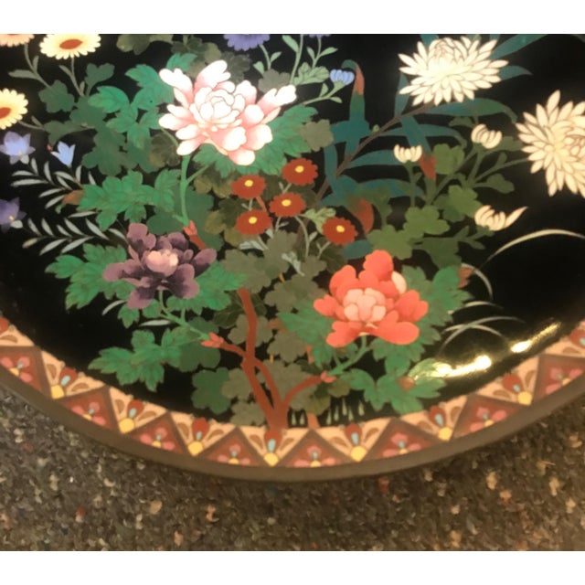 Japanese Meiji Period 19th Century Japanese Cloisonné Charger For Sale - Image 3 of 9