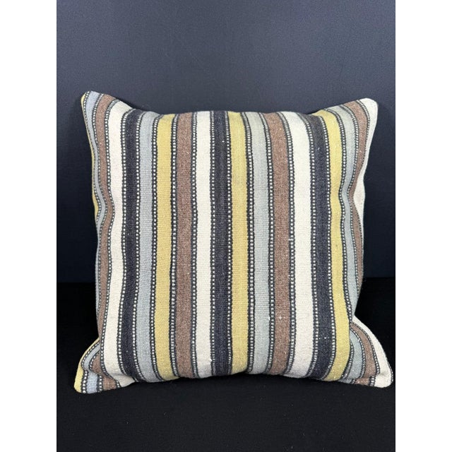 Turkish Hemp Pillow Cushion Natural Beige Brown Cushion Cover 20"x20" For Sale - Image 4 of 4