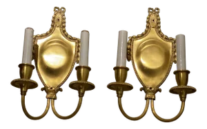 1920's Caldwell Neoclassic Gilt Bronze Sconces - Pair