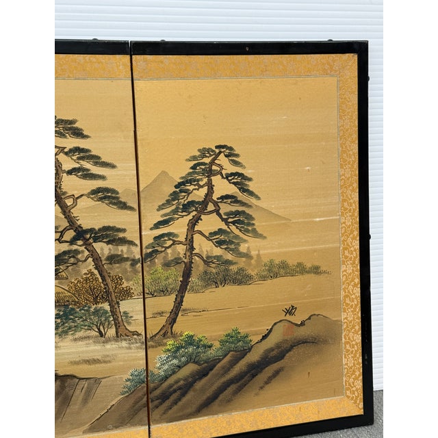 Hand Painted Asian Koi Fish Folding Screen For Sale In San Francisco - Image 6 of 12