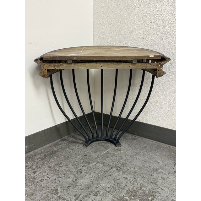 Restoration Hardware Hayrack Cast Iron Demilune Console Table For Sale - Image 12 of 12