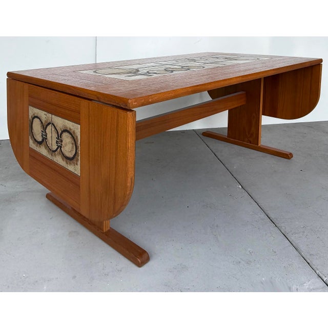 Mid 20th Century Gangsø Møbler Danish Tile Top Dining Table, Poul H. Poulsen Signed in Teak, For Sale - Image 5 of 7
