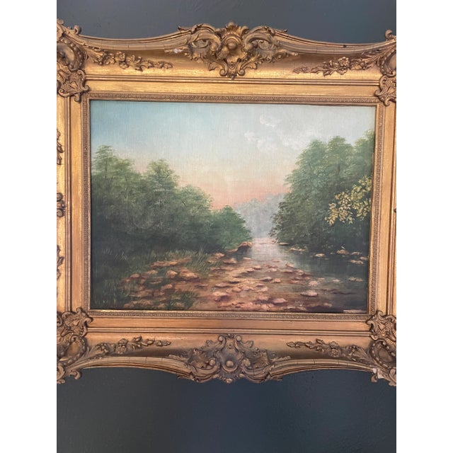 Stunning Antique Landscape Oil Painting in Gold Ornate Frame This Stunning Antique Landscape Oil Painting in Gold Ornate...