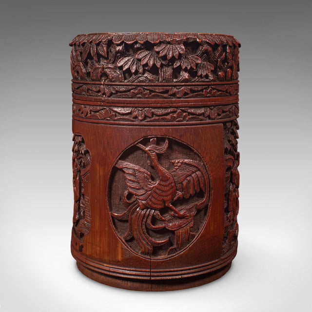 Antique Handmade Spice Pot, Oriental, Carved Bamboo, Treen, Kitchen, Art Deco For Sale - Image 6 of 12