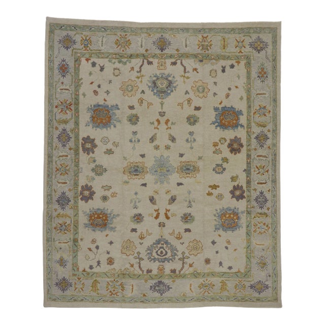 Turkish Oushak Rug - 09'02 X 11'01 For Sale