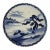Early 20th Century Large 14.5" Blue and White Japanese Charger Mt Fuji For Sale
