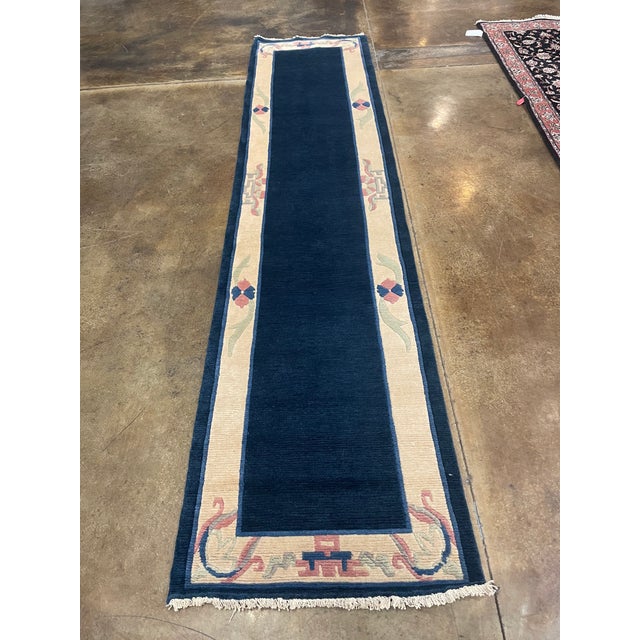 1990s Handwoven Tibet Style Runner Rug 2'6" X 10'8" For Sale - Image 4 of 6