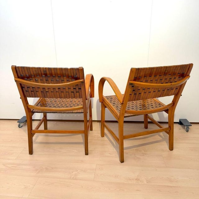 1950s Gelenka Armchairs in Solid Beech Wood, Germany, 1950, Set of 2 For Sale - Image 5 of 18