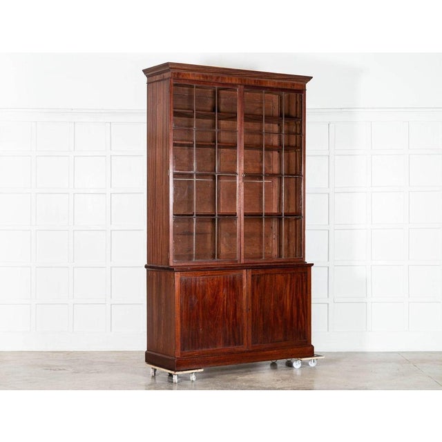 Monumental Irish Georgian Mahogany Glazed Bookcase, 1810 For Sale - Image 3 of 14