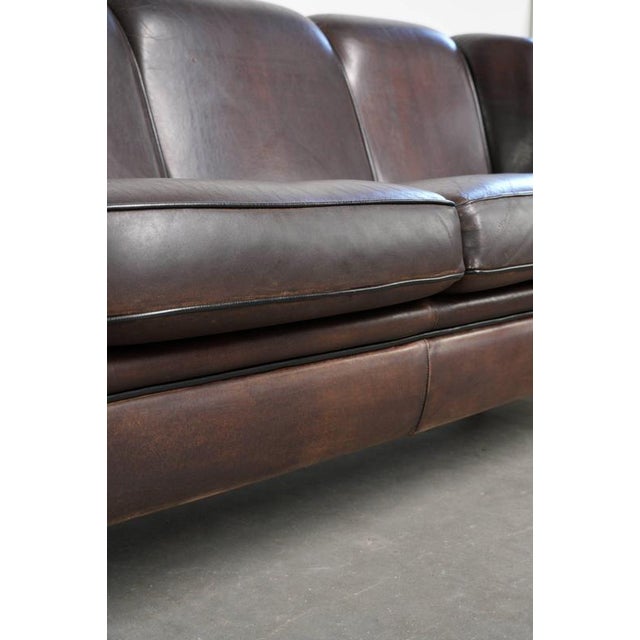 Three-Seater Sofa in Sheepskin Leather For Sale - Image 11 of 15