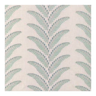 Brunschwig & Fil Fougere Embroidery Fabric - Aqua #8024109 - 13 2 Yds For Sale