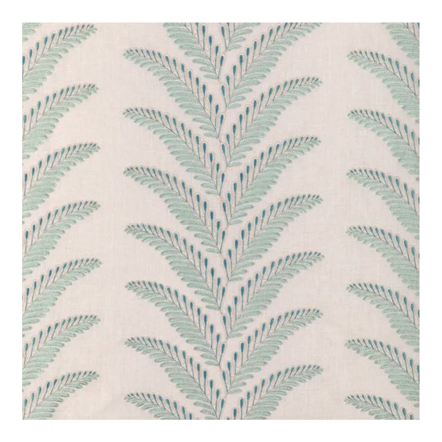 Brunschwig & Fil Fougere Embroidery Fabric - Aqua #8024109 - 13 2 Yds For Sale