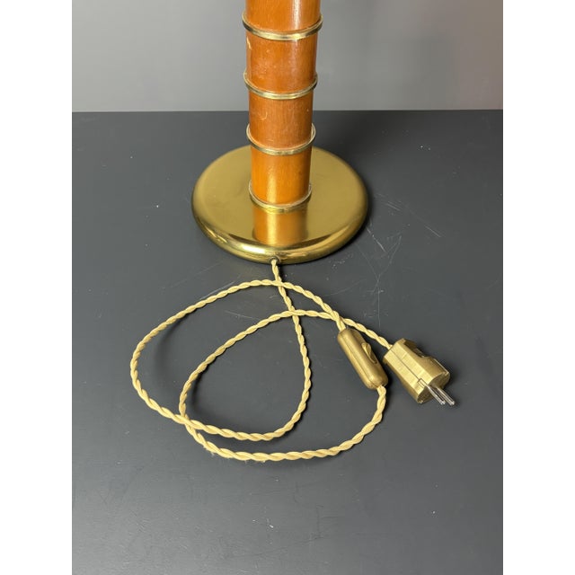 Mid-Century Italian Pencil Reed Rattan Bamboo and Brass Table Lamp, 1960s For Sale - Image 17 of 18