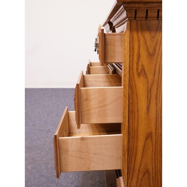 Bassett Furniture Solid Oak Early American Country Style 68" Triple Door Dresser 2283-247 For Sale - Image 11 of 16
