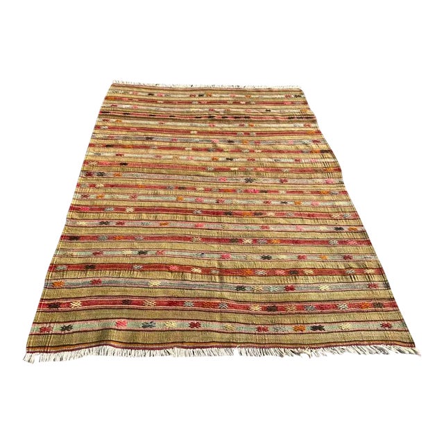 Nomadic Handmade Kilim - 66.5" X 88" For Sale
