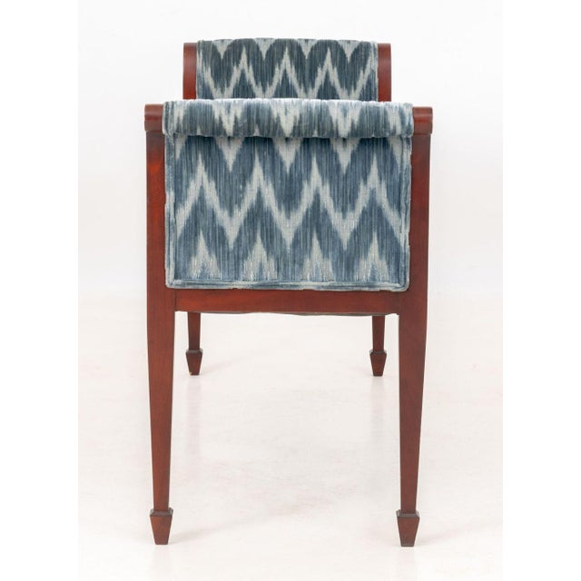 Late 20th Century John Widdicomb Upholstered Mahogany Window Seat For Sale - Image 5 of 6