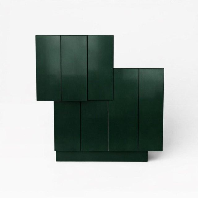Late 20th Century Late 20th Century Large Postmodern Oxblood Lacquer Bar or Media Cabinet, 60 In. For Sale - Image 5 of 16