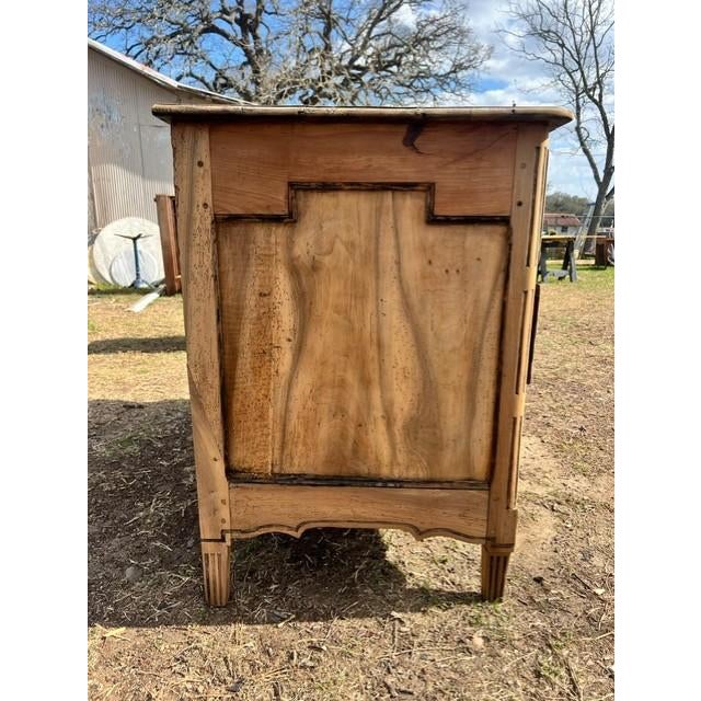 Tan 18th Century Louis XVI Solid Walnut Bleached Marble Top Chest of Drawer / Commodes For Sale - Image 8 of 15