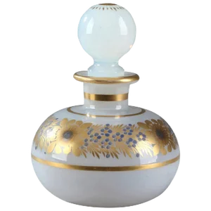Small Opaline Perfume Bottle with Desvignes Decoration
