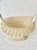 Hand Woven Vintage Uniquely Shaped Basket With Wood Bottom and Handle. For Sale - Image 12 of 14