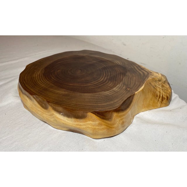 Modern Handmade Turned High Gloss Wood Vase Sculpture With Matching Base For Sale - Image 9 of 12