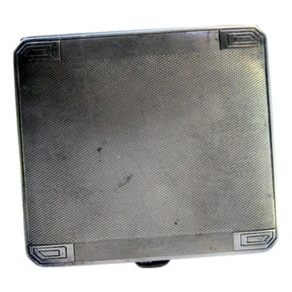 Guilloche Silver Cigarette Case with Engravings For Sale