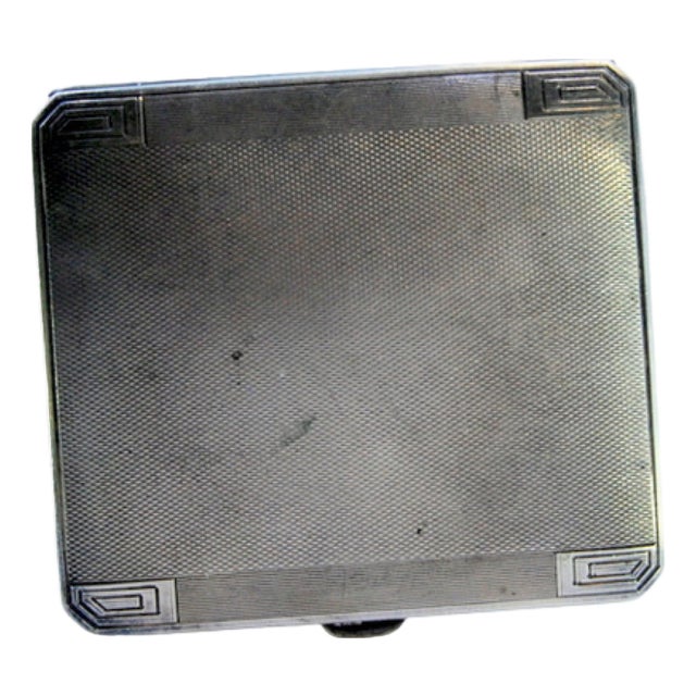 Guilloche Silver Cigarette Case with Engravings For Sale