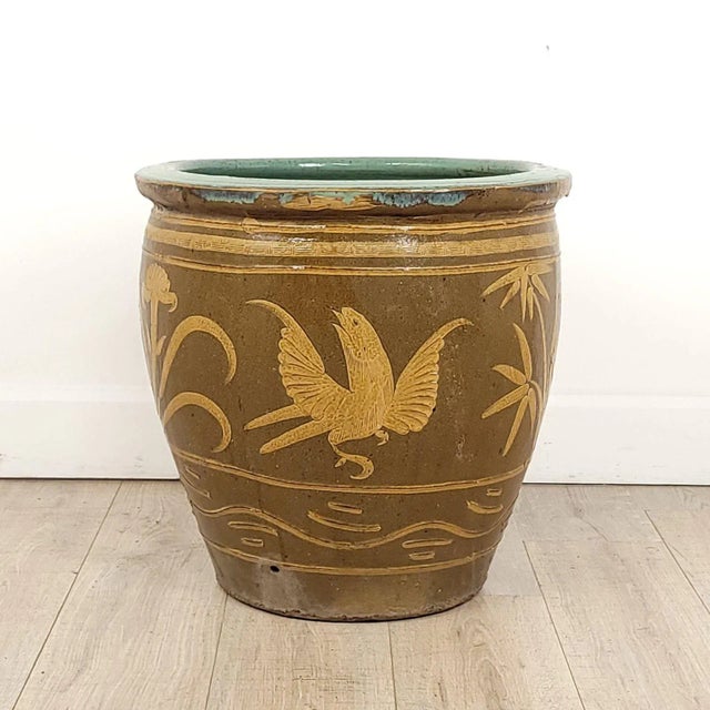 A vintage large Shiwan earthenware planter, China circa 1940.