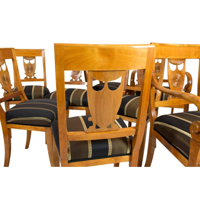 Early-19th Century Empire Cherry Seating Group, Set of 8 For Sale - Image 11 of 16