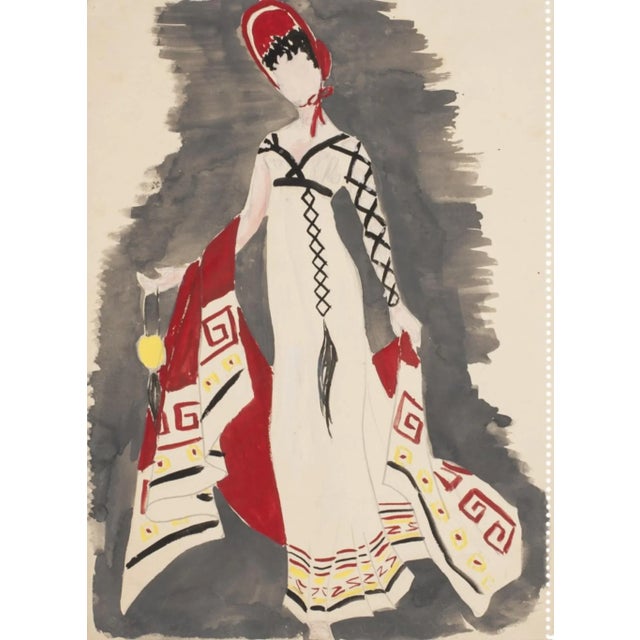 Theatrical Construction is an original painting artwork in mixed media, tempera and watercolor on paper, realized by the...