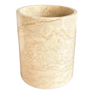 Vintage Solid Alabaster Marble Champagne Ice Bucket For Sale