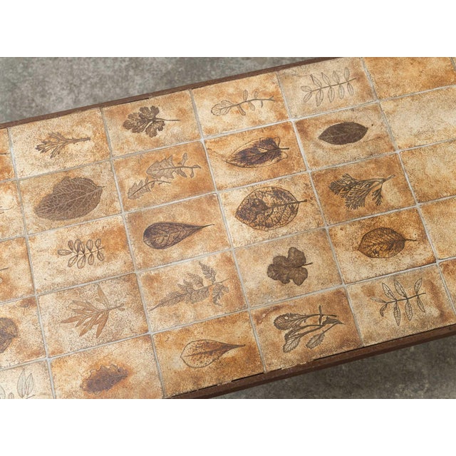 Roger Capron Ceramic Coffee Table with Herbarium Motif from Roger Capron, 1950s For Sale - Image 4 of 8