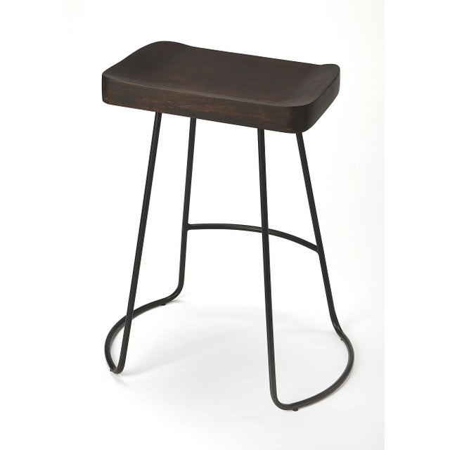 Transitional Alton Backless Coffee 25.5" Counter Stool, Dark Brown For Sale - Image 3 of 8