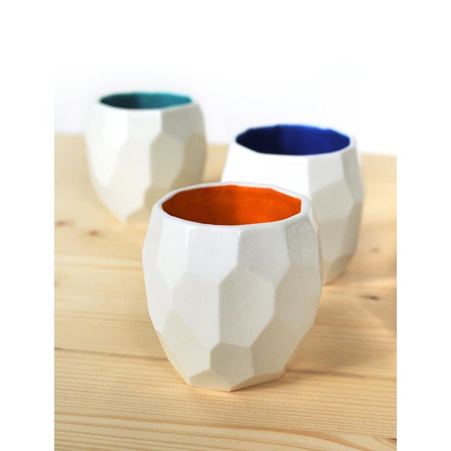 Ceramic Poligon Espresso Cups by Sander Lorier for Studio Lorier, Set of 3 For Sale - Image 7 of 7