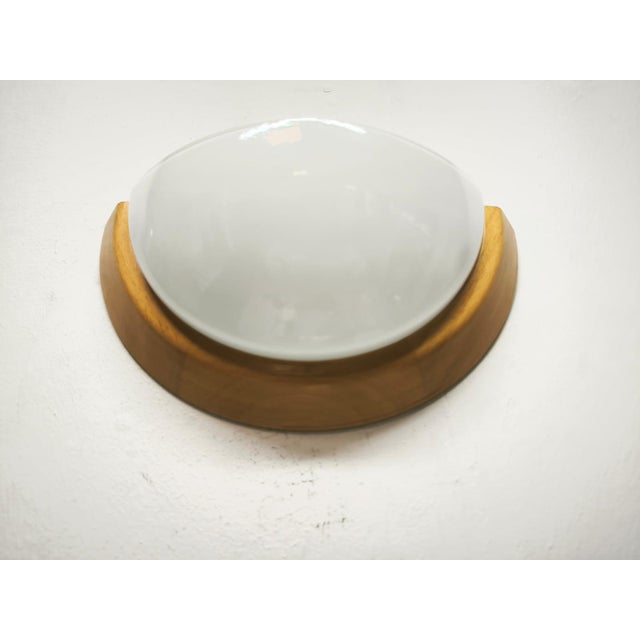 Ash Wall Lamp with Glossy White Glass, 1980s For Sale - Image 4 of 7