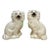 Mid 19th Century Diminutive Antique Staffordshire Black & White Seated Spaniels, C. 1860s - A Pair For Sale