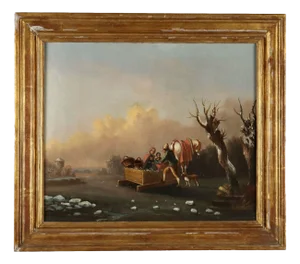 Winter Landscape, Oil on Canvas, 19th Century