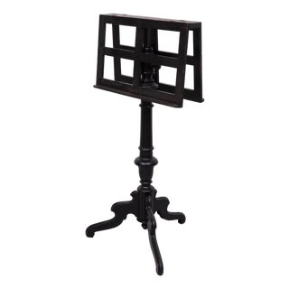 Antique Victorian Ebonized Duet Music Stand in Wood, 1880s For Sale