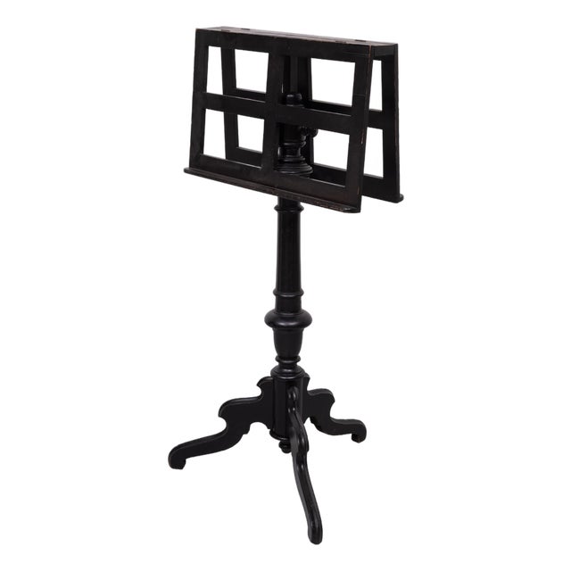 Antique Victorian Ebonized Duet Music Stand in Wood, 1880s For Sale