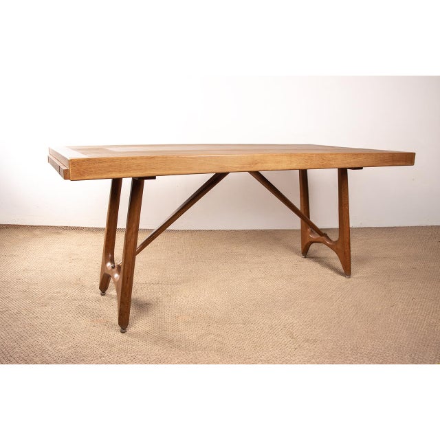 Large Extendable Oak Dining Table by Guillerme and Chambron for Votre Maison, 1960 For Sale - Image 12 of 18