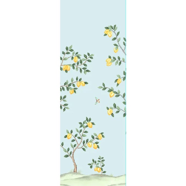 36" * H108"/Panel * 5ps, Lemon Tree Light Blue Wallpaper Mural For Sale - Image 9 of 9