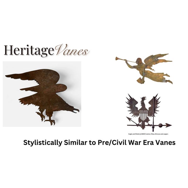Extra Large 19th Century Eagle Silhouette Copper-Washed Iron Weathervane For Sale - Image 10 of 10