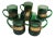 Vintage Emerald Glass Mugs, France, Set of 6 For Sale