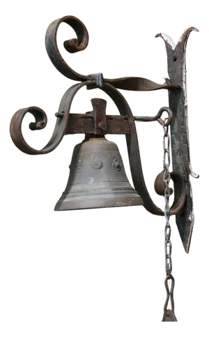 Antique Bronze Alpine Front Door Bell, 1900