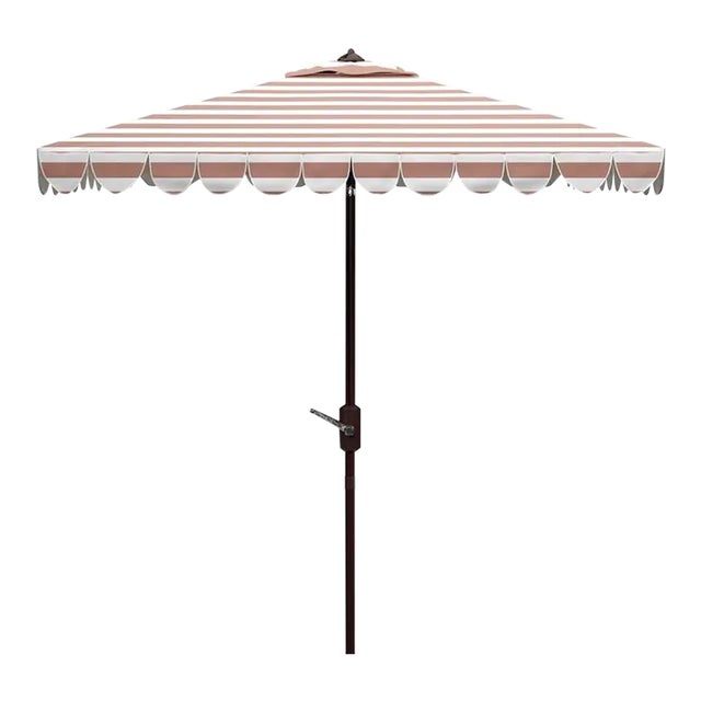 Vienna 7.5 Square Umbrella - Beige/White For Sale