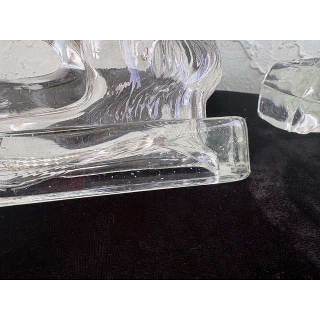 Vintage l.e. Smith Clear Glass Rearing Horse Bookends – Set of 2 (1950s) For Sale - Image 9 of 12