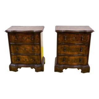 Bedside Tables in Slabed and Threaded Walnut, Set of 2 For Sale