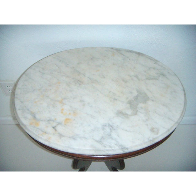 Victorian Marble Top Oval Side Table on Casters Chairish